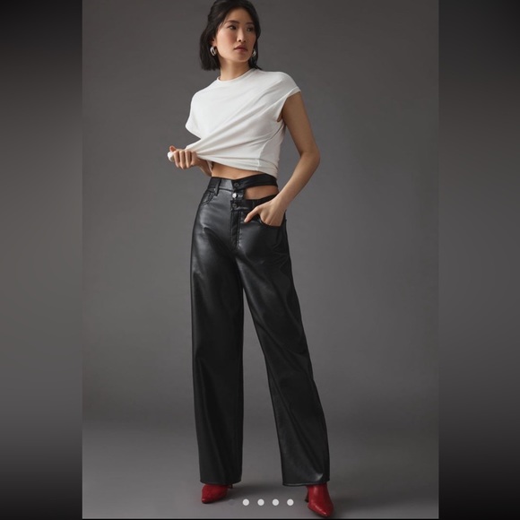 Agolde recycled leather broken waistband jeans - Picture 2 of 7